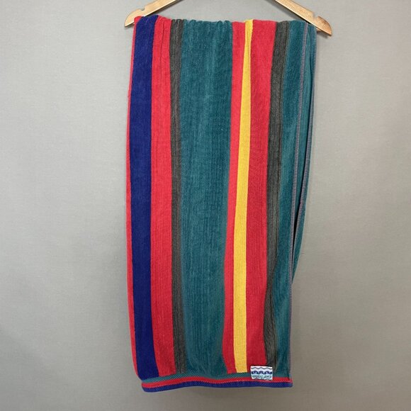 Vintage 90s Beach Towel Cecil Saydah Company Stripes FLAWS Cotton Retro - Picture 4 of 15